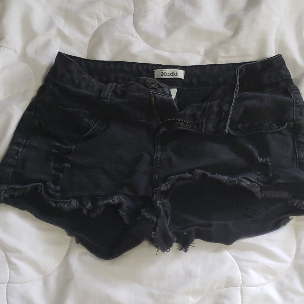 Black Jean Shorts